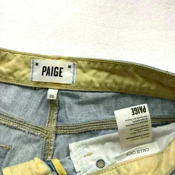 Paige Callie Crop Broke Distress Light Wash Boyfriend Midrise Ankle Jean Size 28 - Picture 12 of 15